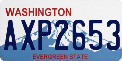 WA license plate AXP2653