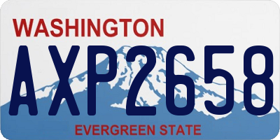 WA license plate AXP2658