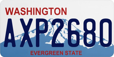WA license plate AXP2680