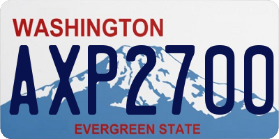 WA license plate AXP2700