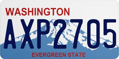 WA license plate AXP2705