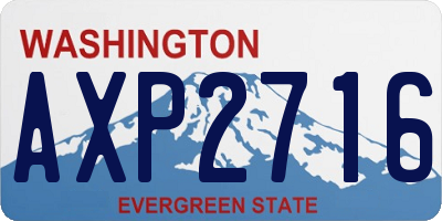 WA license plate AXP2716