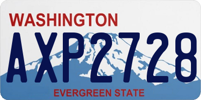 WA license plate AXP2728