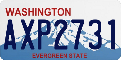 WA license plate AXP2731