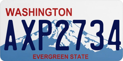 WA license plate AXP2734