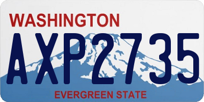 WA license plate AXP2735