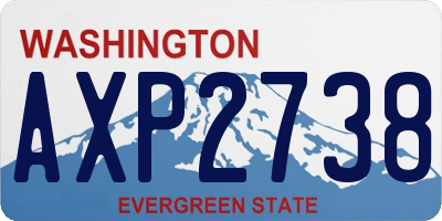 WA license plate AXP2738