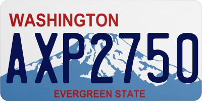 WA license plate AXP2750