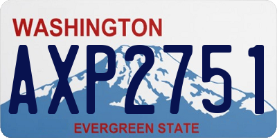 WA license plate AXP2751