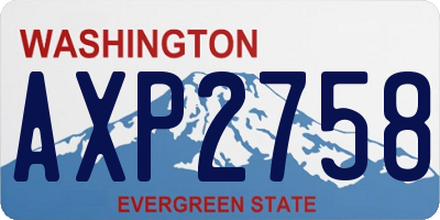 WA license plate AXP2758