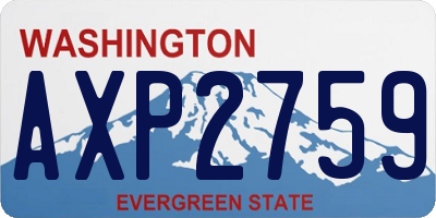 WA license plate AXP2759