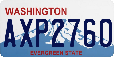 WA license plate AXP2760