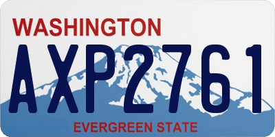WA license plate AXP2761