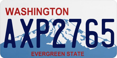 WA license plate AXP2765