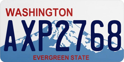 WA license plate AXP2768