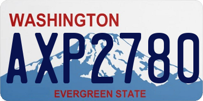 WA license plate AXP2780
