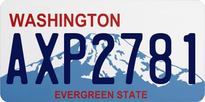WA license plate AXP2781