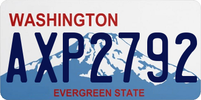 WA license plate AXP2792