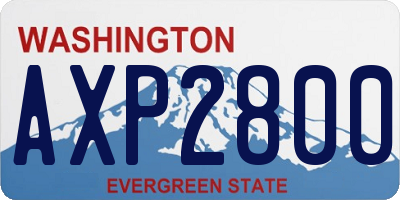 WA license plate AXP2800