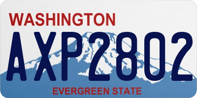 WA license plate AXP2802