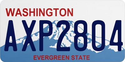 WA license plate AXP2804
