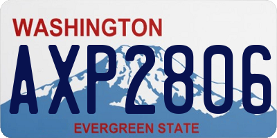 WA license plate AXP2806