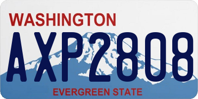 WA license plate AXP2808