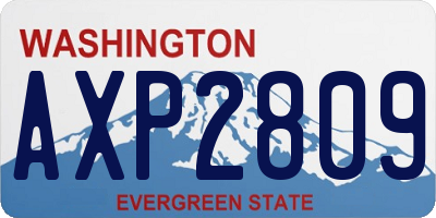 WA license plate AXP2809