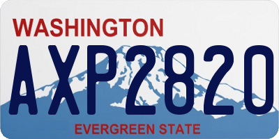 WA license plate AXP2820
