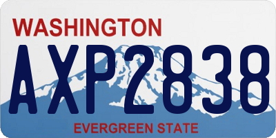 WA license plate AXP2838