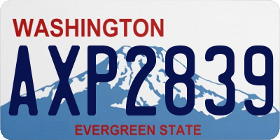 WA license plate AXP2839