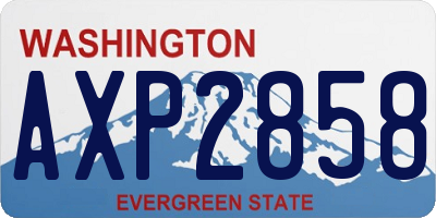 WA license plate AXP2858