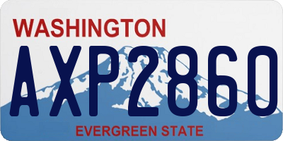 WA license plate AXP2860