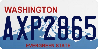 WA license plate AXP2865