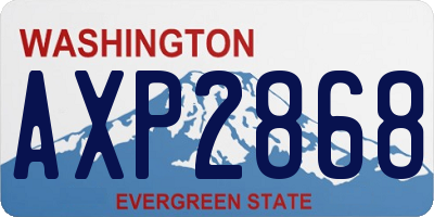 WA license plate AXP2868