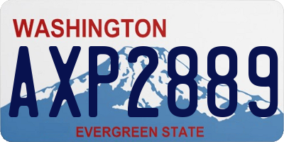 WA license plate AXP2889