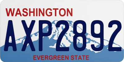 WA license plate AXP2892