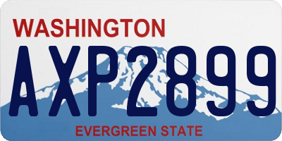 WA license plate AXP2899