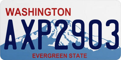 WA license plate AXP2903