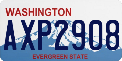 WA license plate AXP2908