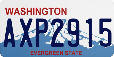 WA license plate AXP2915