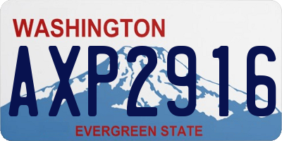 WA license plate AXP2916