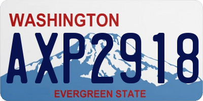 WA license plate AXP2918