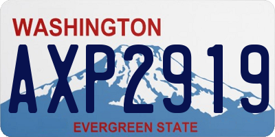 WA license plate AXP2919