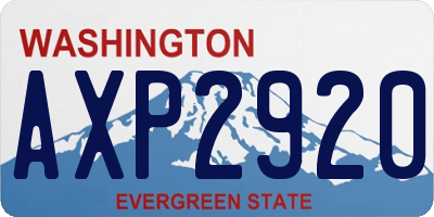 WA license plate AXP2920