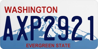 WA license plate AXP2921