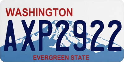 WA license plate AXP2922