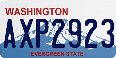 WA license plate AXP2923