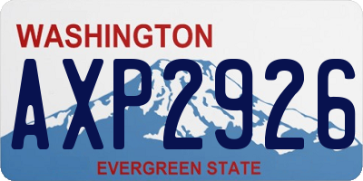 WA license plate AXP2926