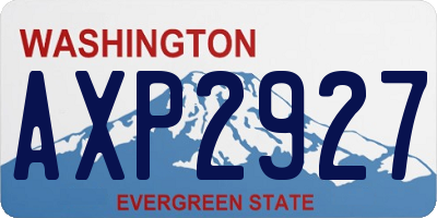 WA license plate AXP2927